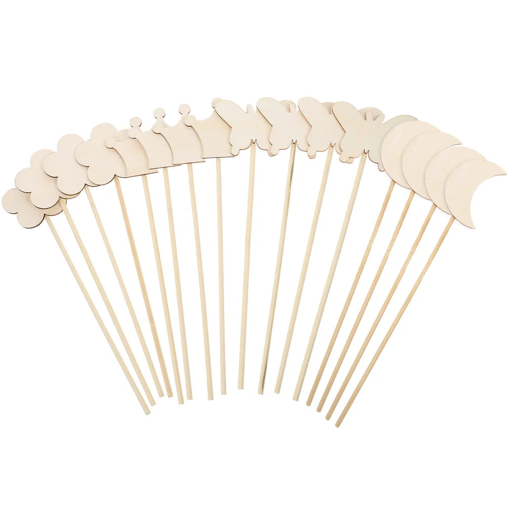 16Pcs Fairy Wands Unfinished Wooden Kids Toys Smooth Creative Craft Party Props Girls Gifts Halloween Birthday Wooden Fairy Wand