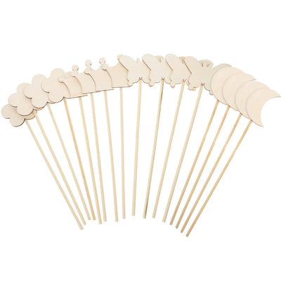 16Pcs Fairy Wands Unfinished Wooden Kids Toys Smooth Creative Craft Party Props Girls Gifts Halloween Birthday Wooden Fairy Wand