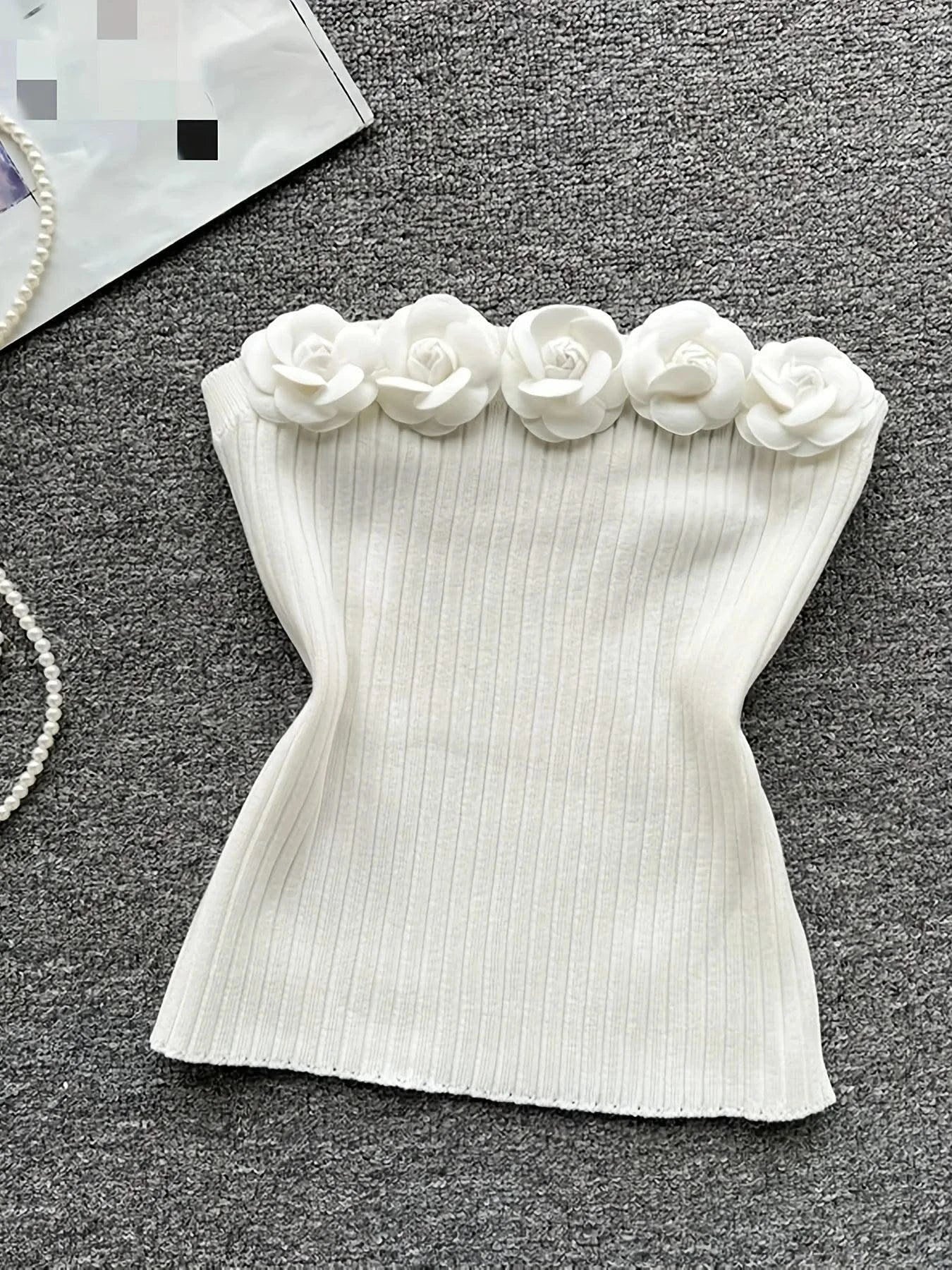 Pink Solid Sexy Off Shoulder Knitted Tube Top for Women