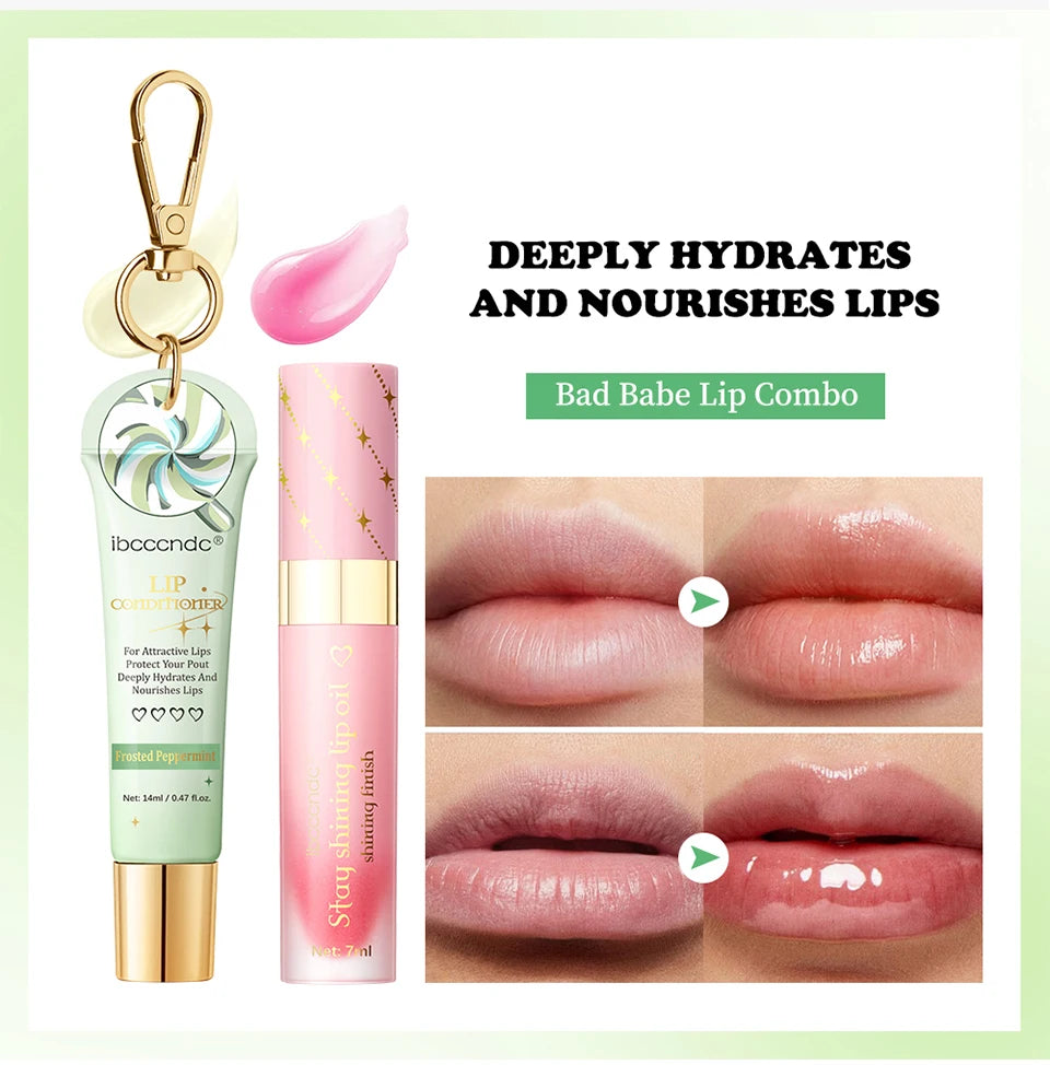 Lip Oil Lipstick Set Long Lasting Hydration Lightweight Texture Natural Lipgloss Lip Deeply Moisturizing Lip Makeup Cosmetics