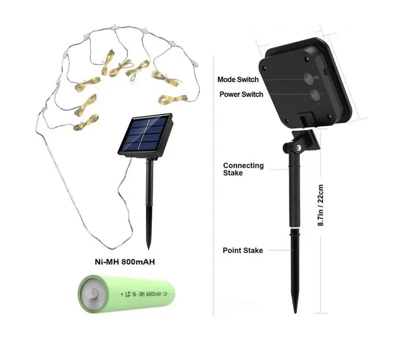 Solar Umbrella Light Outdoor Cantilever Patio LED Hanging Umbrella with 8 Brightness Modes Decoration for Courtyard Beach