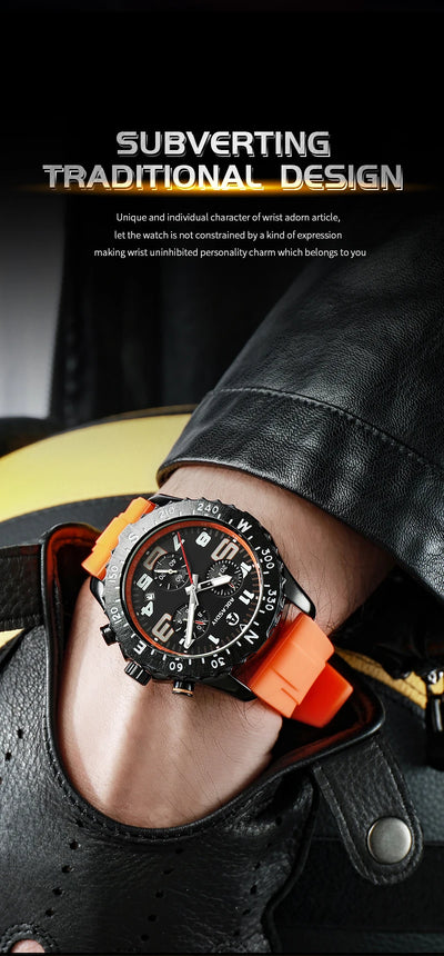 Men’s Watches Top Brand Big Sport Watch Luxury Men Quartz Wrist Watches Chronograph Male Clock Endurance Watch Wristwatches