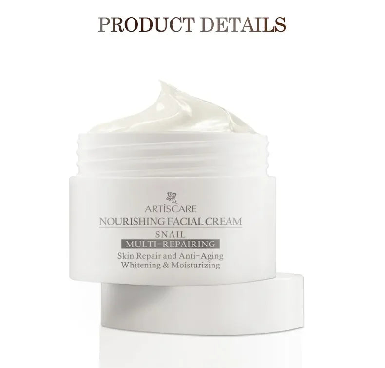 ARTISCARE Snail Face Cream + Peptide Eye Roller + Golden Eye Cream 3Pcs for Facial Moisturizing Serum Dark Circles Eye Care