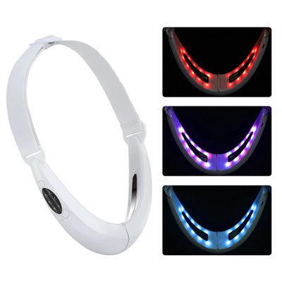 Red Blue Light Photon Therapy Facial Skin Tightening Massager  Microcurrent Face Lift Machine V Face Lifting Massage Belt