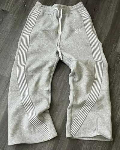 Harajuku embroidery pattern baggy pants retro loose sweatpants women joggers women pant leg zipper hip hop casual crop pants