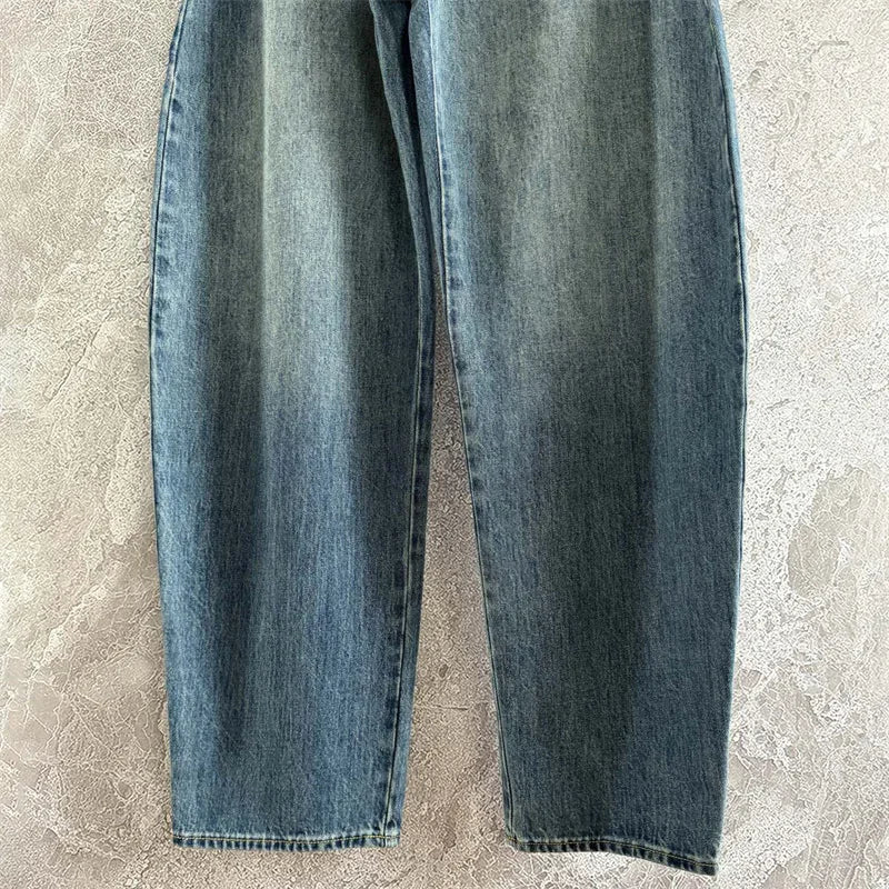 Women's pants 2025 autumn new high waisted slim women's jeans pure cotton straight leg pants  Wide leg pants curved knife jeans