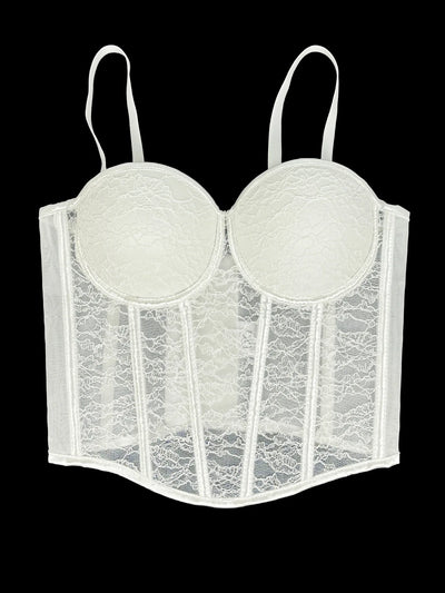 Women's Shaping Sexy Lace Corset Floral Lace Lady Bustier Elegant Slim Evening Wear Crops Lady Club Party Body Shaper Top