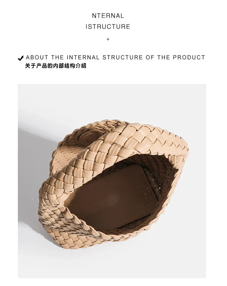 Designer bag Luxury 2024 woman bag Brand New Product PU Small size hand-woven bucket bag High quality Women's handbag