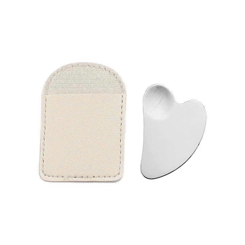Facial Massage Scraper Stainless Steel Beauty Scraper Face Lift Law Full-Body Dolphin Heart Scraper Holster
