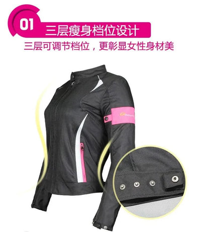 Woman Jacket Motorcycle Motorbike Riding Armor Protective Coat Summer Waterproof Lady Girl Clothing Anti-collision Suit JK-52