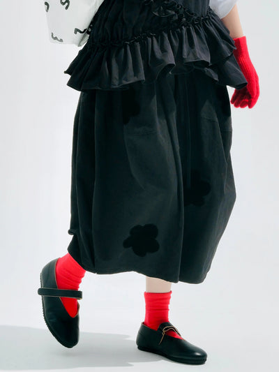 Woven applique wide-leg pants 2025 original early autumn style twill loose casual nine-inch pants for women255184