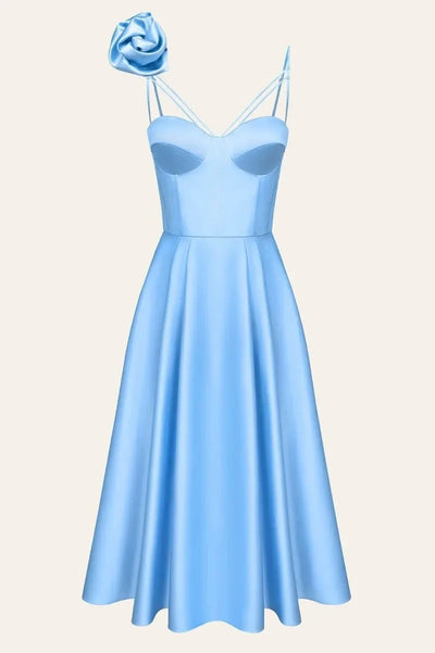 Luxurious Women Party Evening Dress Elegant 3D Floral Off Shoulder Corset Cocktail Gala Dress Graduation Wedding Foraml Prom