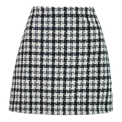 Women Ruffle Pleated Skirts Summer High Elastic Waist Plaid Zipper Skirt LDY-WW6615