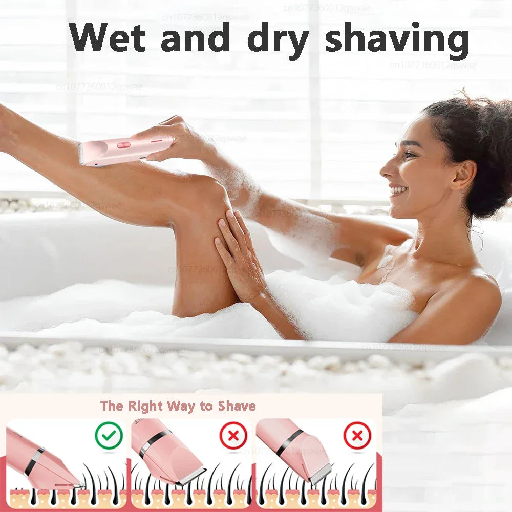 Electric Razor for Women Painless Women Mustache Electric Shaver for Leg Bikini Body Hair Trimmer Facial Epilator Hair Remover