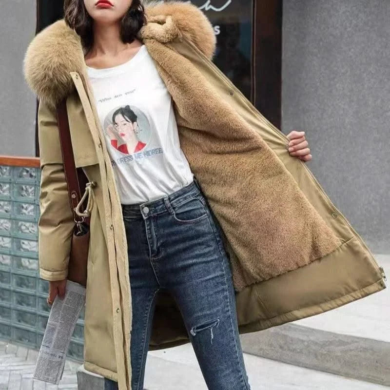 Women's Winter Hodded Fleece Padded Jacket Windbreaker Office Lady In Coats & Jackets Outerwear