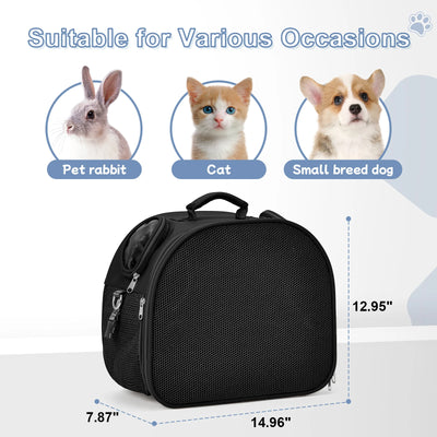 Cat, Dog Carrier Bag for Pets Up to 13 Lbs, Carrier for Medium Small Cats Dogs Airline Approved Travel Carry As Pets Go to Home