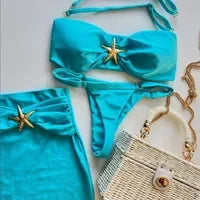 2025 New Bikini Sexy Tie Dye Split swimwear for woman Swimwear Women - Elanique