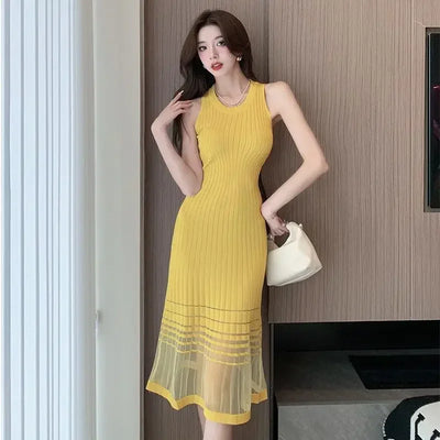 Dresses for Women Black SMidi Woman Dress Party Evening Night Club Prom Casual Youth G Fashion Summer 2024 Retro Sensual Sexy X
