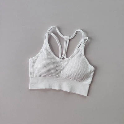 Women Breathable Sports Bra  Anti-sweat Fitness Top  Seamless Yoga Bra Gym Crop Top Brassiere Push Up Sport Bra Gym Workout Top