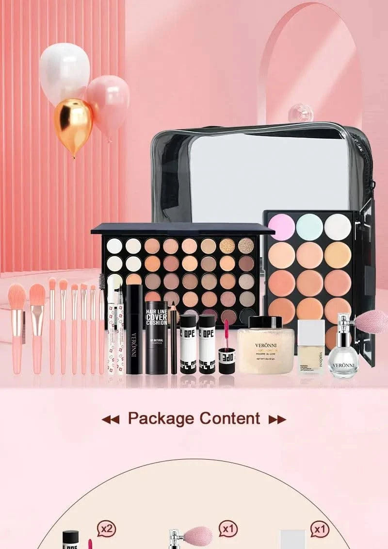 All In One Makeup Kit for Women Full Kit Set Include Eyeshadow Eyebrow Eyeliner Lip gloss Concealer