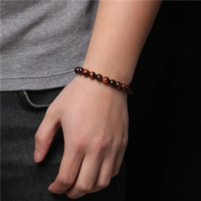 Garnets Stone Beads Bracelets Fashion Adjustable Braided Rope Bracelets Bangles Men Women Yoga Healing Balance Bracelets Jewelry