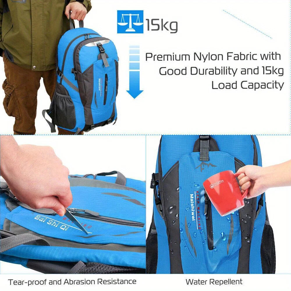 Outdoor Backpack Men's Large Capacity Travel Lightweight Casual Hiking Backpack Sports Waterproof Travel Mountaineering Bag