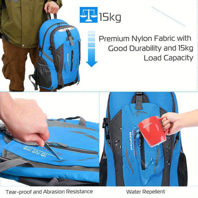 Outdoor Backpack Men's Large Capacity Travel Lightweight Casual Hiking Backpack Sports Waterproof Travel Mountaineering Bag