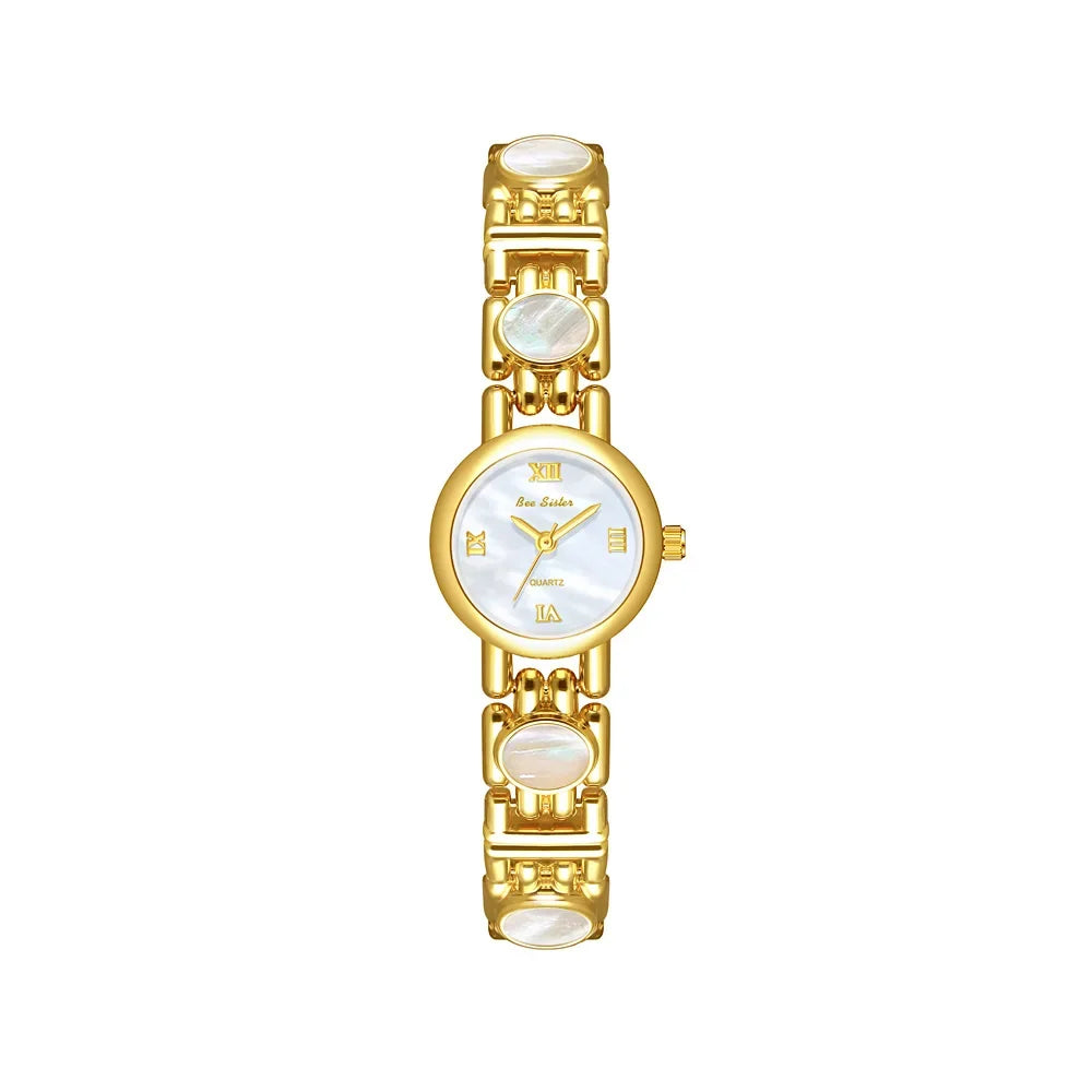 2025 High-End Vintage Woman Watches Fashion Elegant Natural Jade Stones Quartz Watch Retro Waterproof Hand Clock Gifts