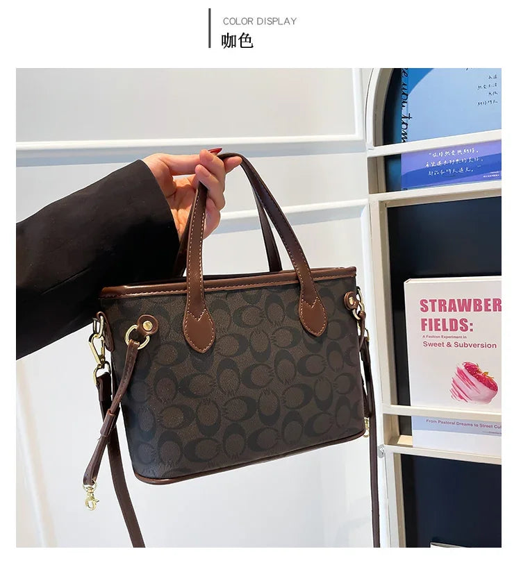 Famous Designer Inspired Women's Shoulder Bag Premium Leather Handbags Ladies Elegant Top Handle Purse Classic Tote