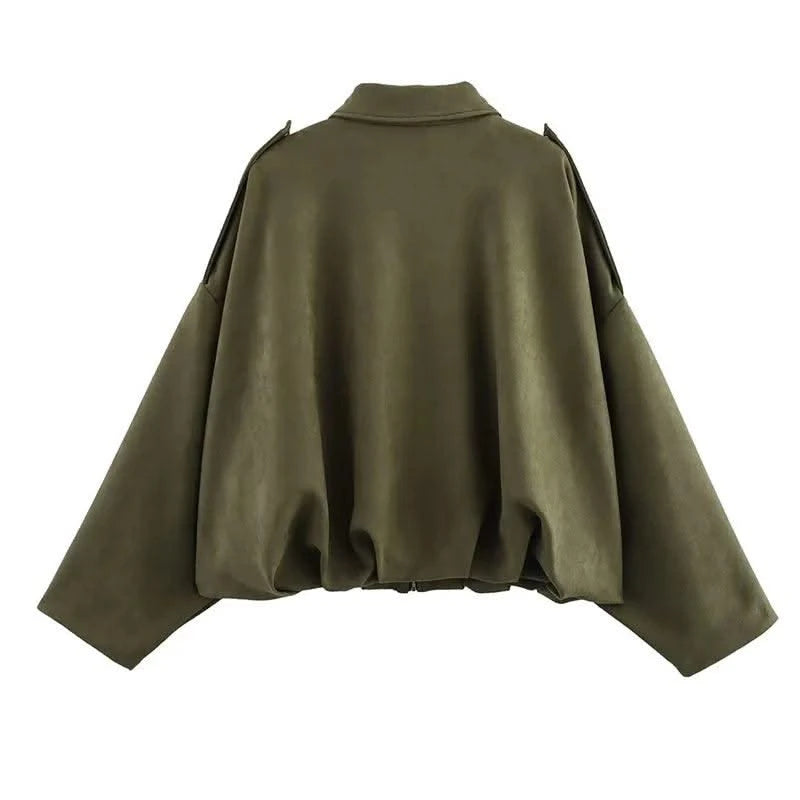 Women's Bomber Jackets Coats Loose Coats Vintage Female Outerwear Chic Tops