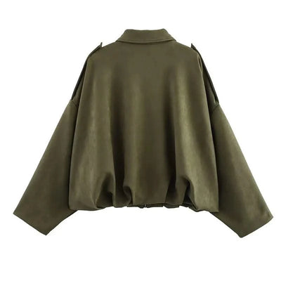 Women's Bomber Jackets Coats Loose Coats Vintage Female Outerwear Chic Tops