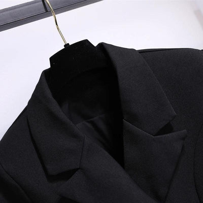 Blazer Women 2025 Spring New Fashion Women Clothing Suit Skirt Jacket Belt Waist Slim Suit Women Blazer Long Coat Black Blazers