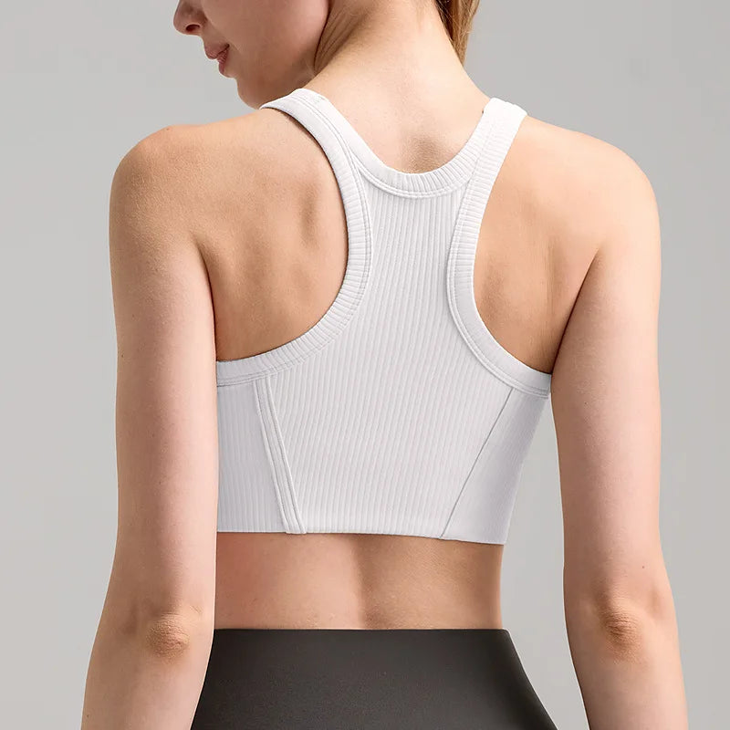 Women Breathable Sports Bra Fitness Top Women Seamless Yoga Bra High Strength Shock-Absorbing Sports Bra Gym Workout Top