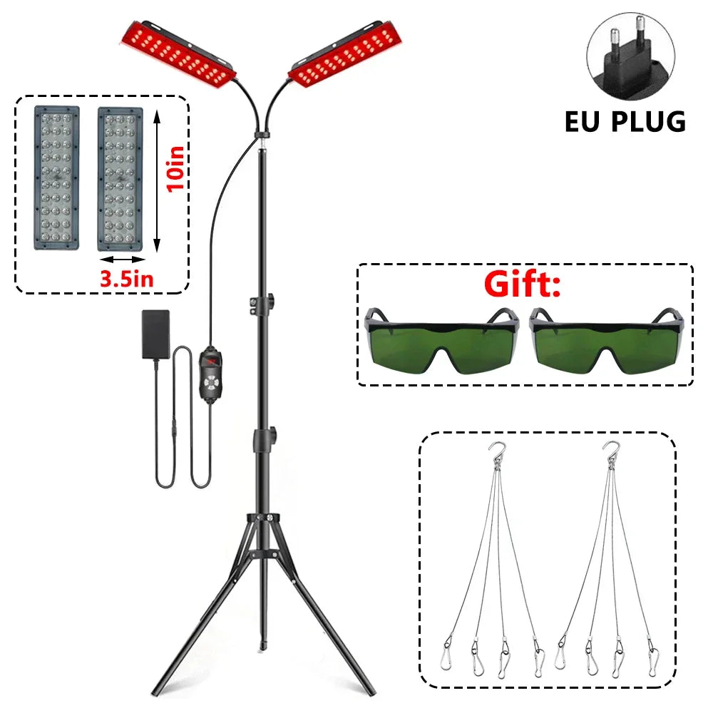 LED Red Light Therapy Lamp LED Infrared Light Therapy 660nm&850nm Near Infrared Light Device Full Body Pain Relief Skin Care