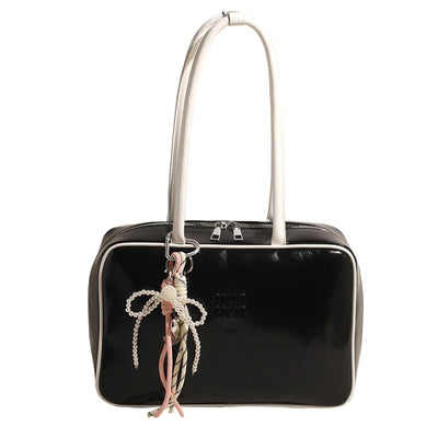 Designer Bowling Tote Women's Oversized Shoulder Bag, High-Capacity Office Handbag, Fashionable Minimalist Crossbody Purse