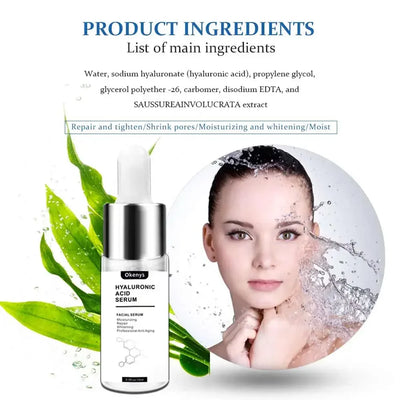15ml Hyaluronic Acid for Face Serum Moisturizing Whitening Facial Essence Face Cream Repair Anti Aging Lifting Firming Skin Care