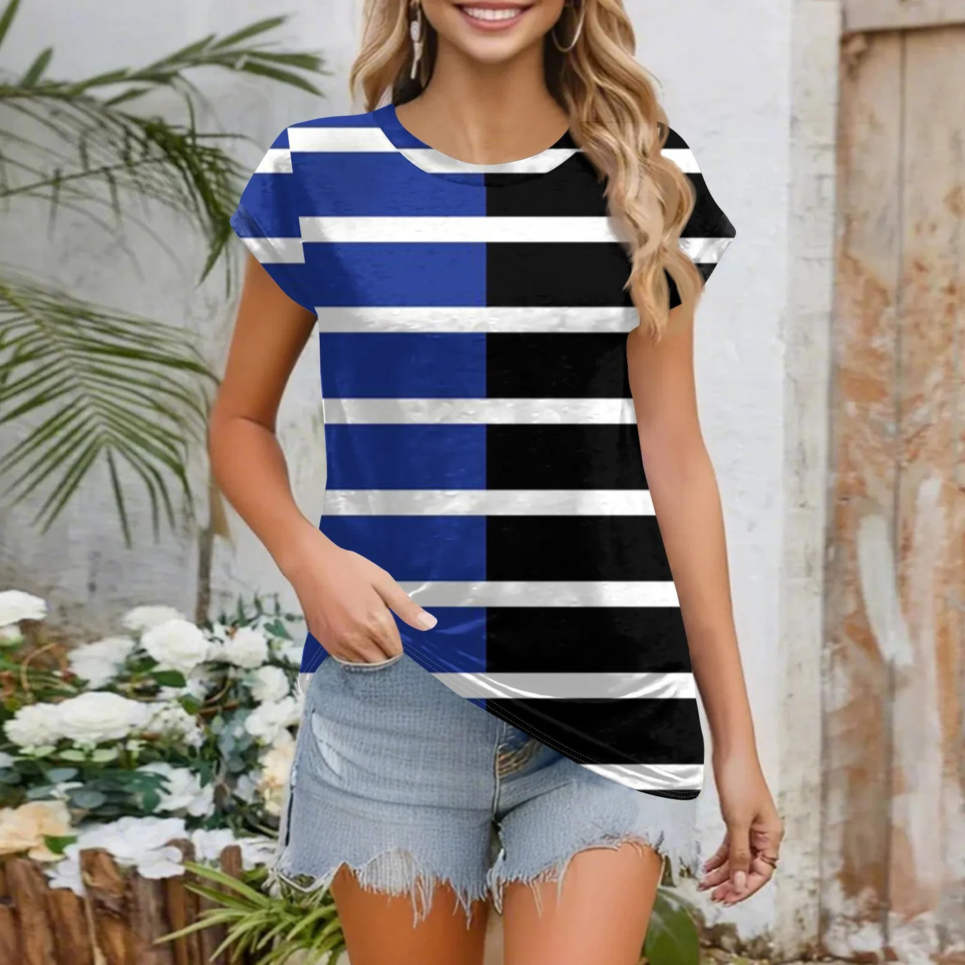 Womens Summer Tops Going Out Workout Outfits Spring Short-sleeved T Shirts Business Casual Dressy Fashion Trendy Clothes 2025