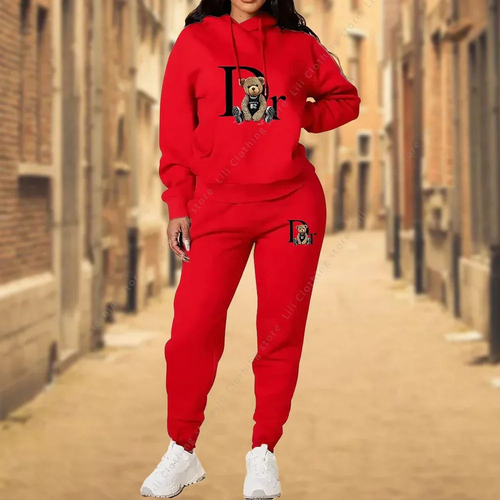 Women's TrackSuit Aesthetic Designer Clothes High quality Hoodies Sweatshirts Sweatpants 2 Piece Suit Sportwear Woman Pants Sets