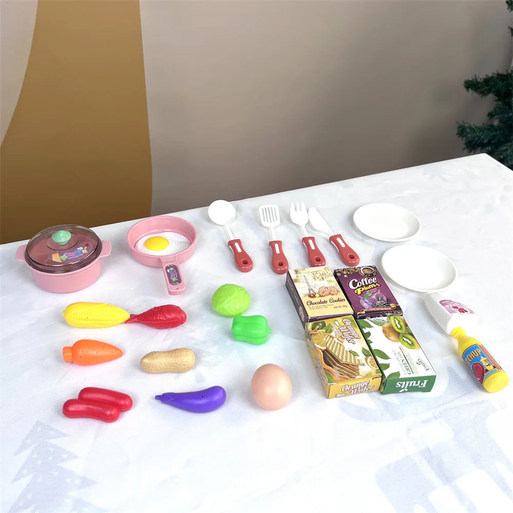 Simulated Kitchen Toys  Kitchenware Lighting and Sounds Cooking Game Set Children Fun Educational Toy Educational Toy