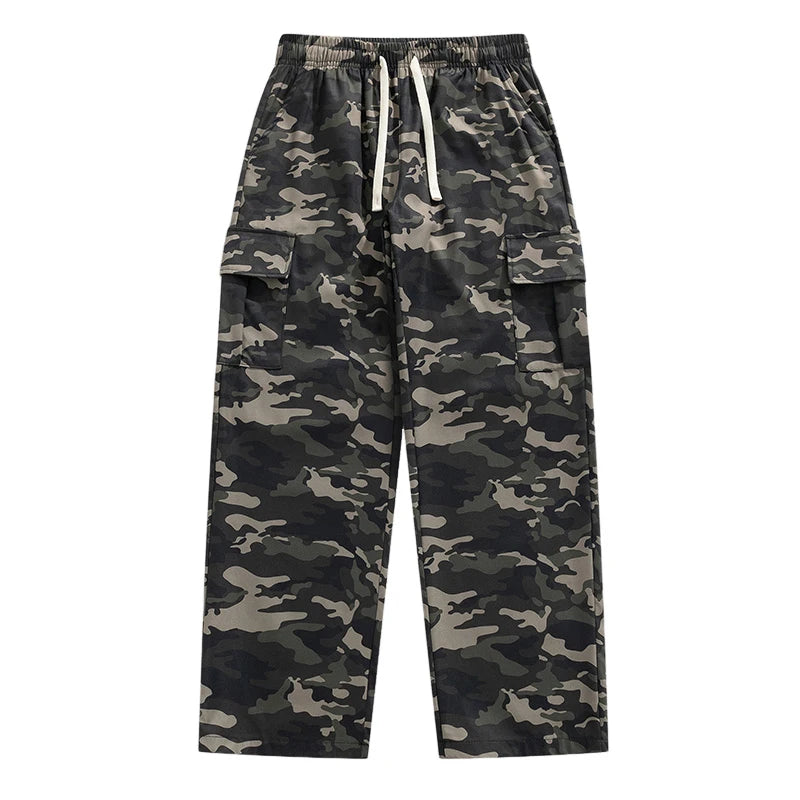 Military Cargo Pants Men Multiple Pockets Camouflage Parachute Pants Y2k Baggy Pants Outdoor Hiking Workout Streetwear Trousers