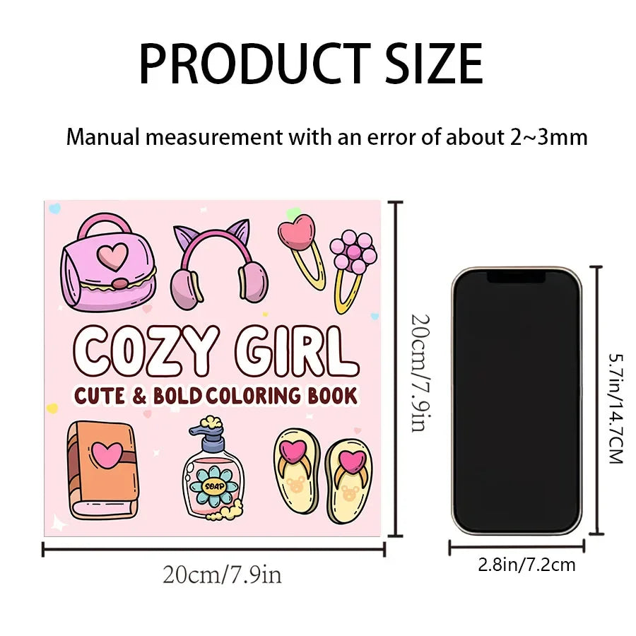 24 Page Comfortable Teenage Adult Illustrated Book Featuring Various Items In a Girl's Drawing Animation 7.8-Inch