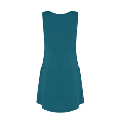 Womens Summer Dresses Plain Loose V Neck Sleeveless Sundresses Swimsuit Coverup With Pockets Vestidos Para Mujer платье женское