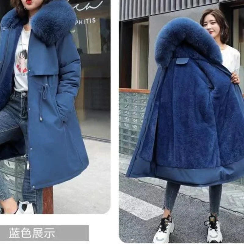 Women's Winter Hodded Fleece Padded Jacket Windbreaker Office Lady In Coats & Jackets Outerwear