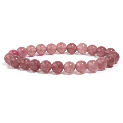 OAIITE Strawberry Crystal Quartz Bracelet Natural Stone Bead Bracelet Women Yoga Meditation Jewelry Beautiful Bracelet Gift