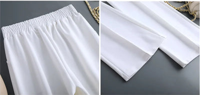High Waist Wide Leg Pants Women Spring Autumn New Drop Feel Relaxed Straight Suit Pants Fashion Wild Casual Trousers White Black