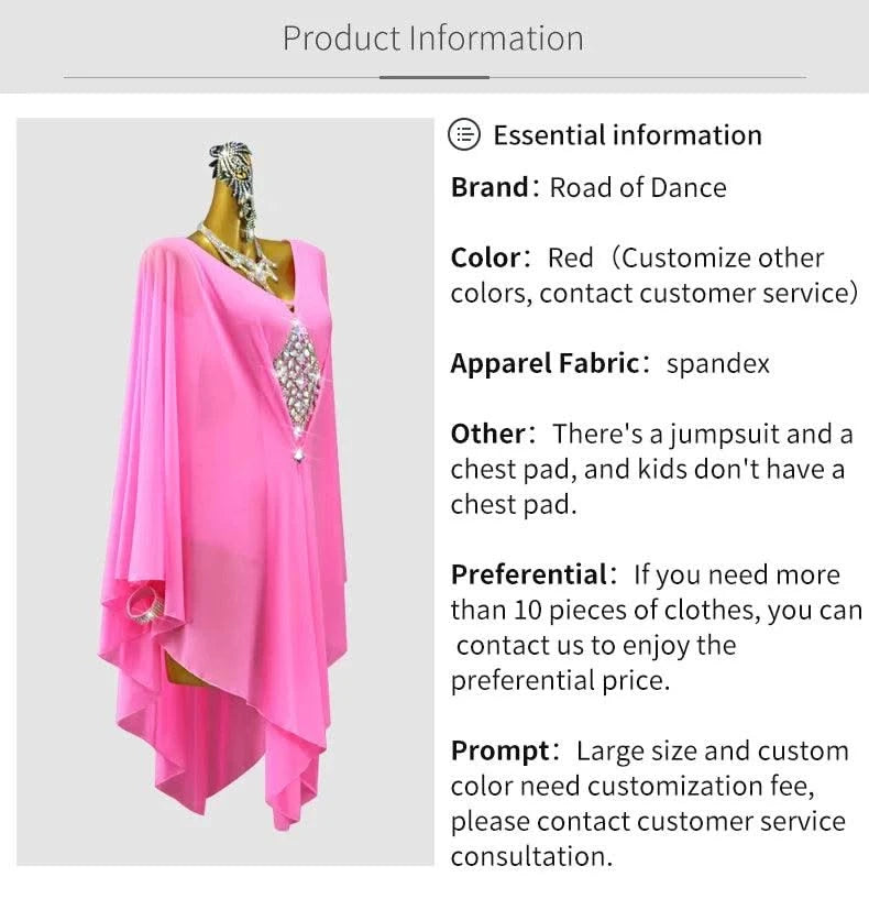 Pink Dress For Women Evening Latin Dance