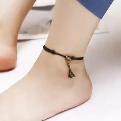 Bohemia Butterfly Heart Tree Tower Pendant Ankle for Women Black Rope Bracelets on Leg Choker Ankles Sandal China Jewelry Gift