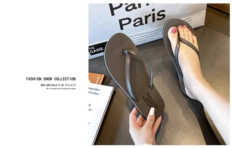 Women's Non-Slip Summer Flip Flops - Beach/Outdoor Casual Sandals, Fashion Slippers for Ladies, Comfortable Holiday Footwear
