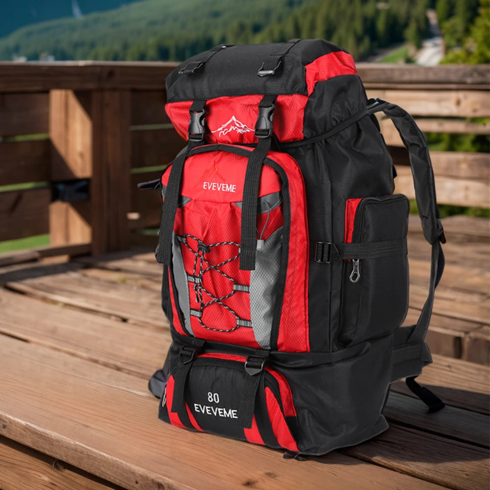 80L Climbing Backpack Large Capacity Trekking Backpack Adjustable Strap Mountain Climbing Rucksack Travel Accessories