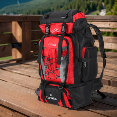 80L Climbing Backpack Large Capacity Trekking Backpack Adjustable Strap Mountain Climbing Rucksack Travel Accessories